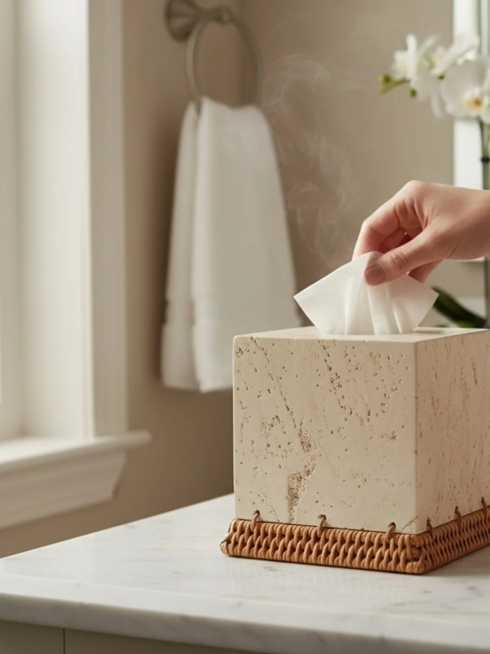 Travertine square tissue box cover High Quality Home Decor Accents Decoration